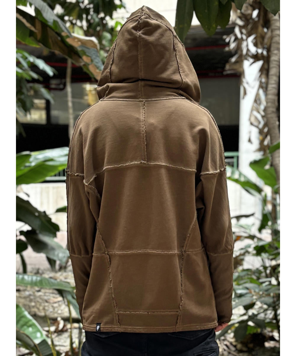 UNISEX FROST PIGMENT Zipper Jacket In Wash Brown