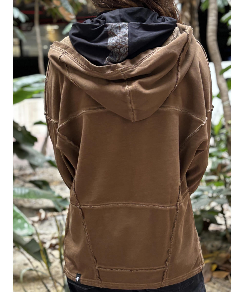UNISEX FROST PIGMENT Zipper Jacket In Wash Brown