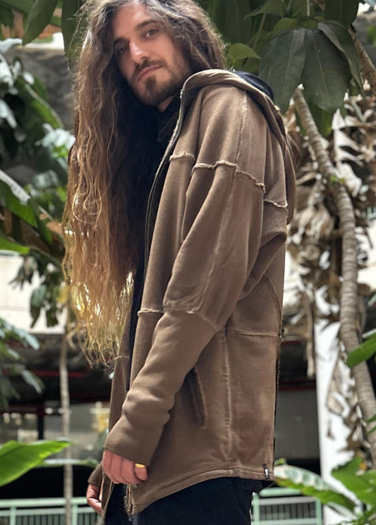 UNISEX FROST Zipper Jacket In Wash Brown