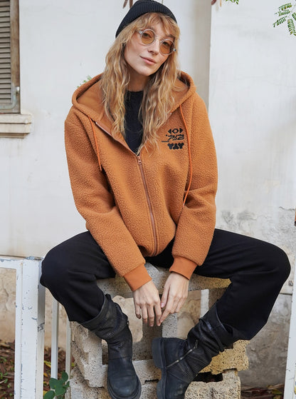 CEBURASHKA WO Hooded Jacket In Orange