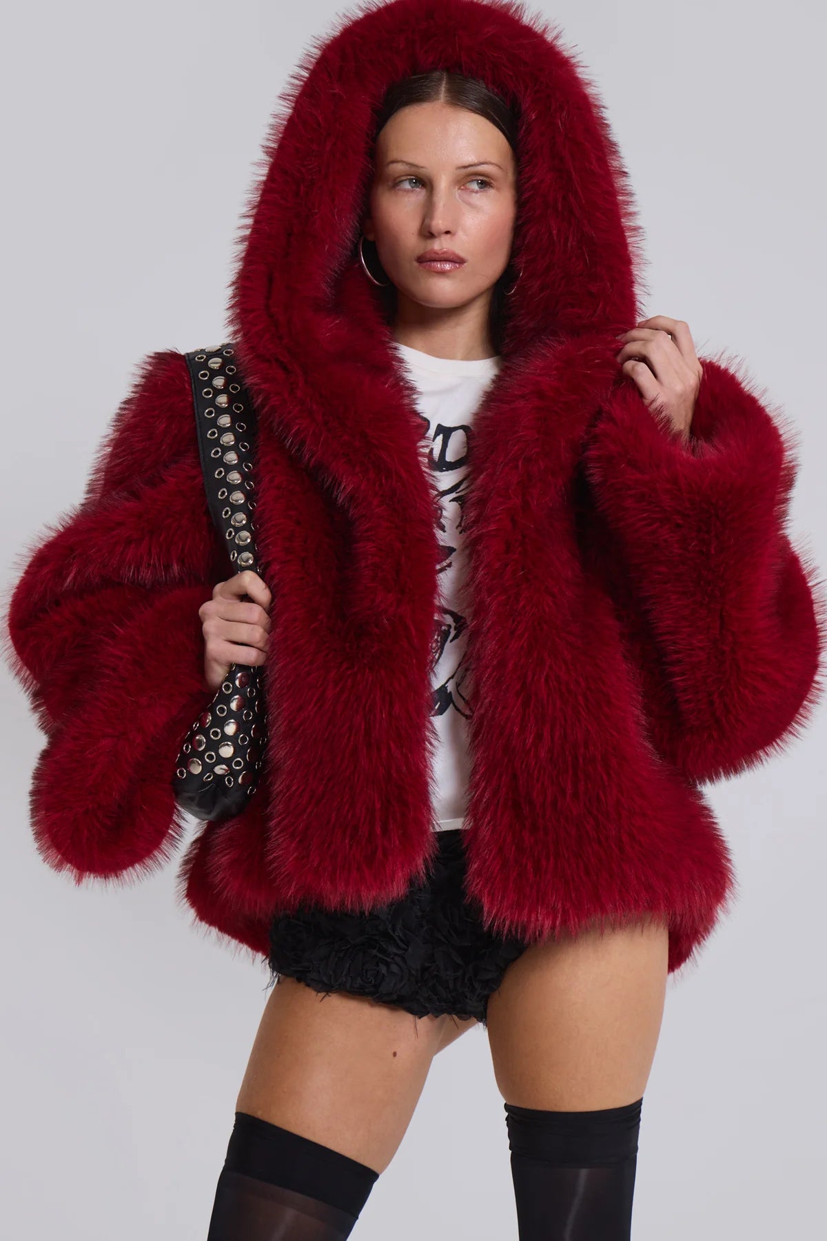 Frost Guardian Faux Fur Coat – Red