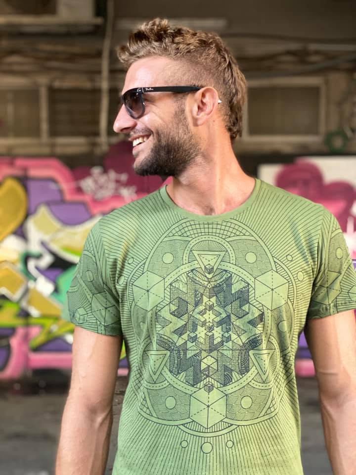 CUBE PIGMENT T-Shirt In Green