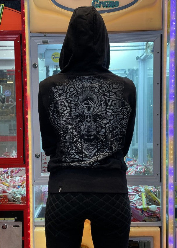 DIGITAL NATURE WO Zip Hood In Black