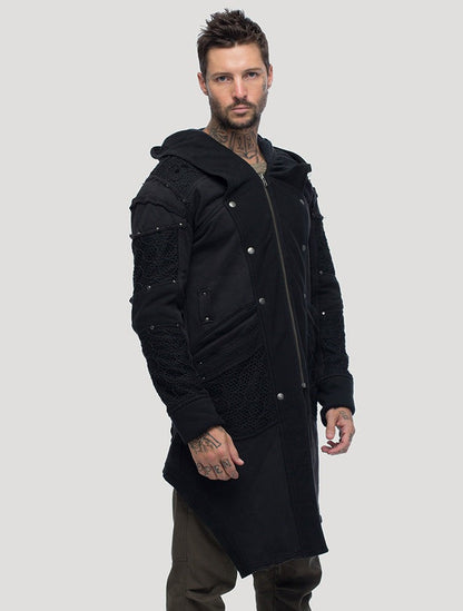 NEO STEAMED Hoodie Coat In Black