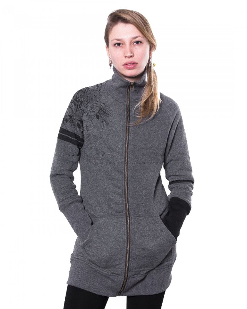 KORMORAN ZIP Hood Sweat In Grey
