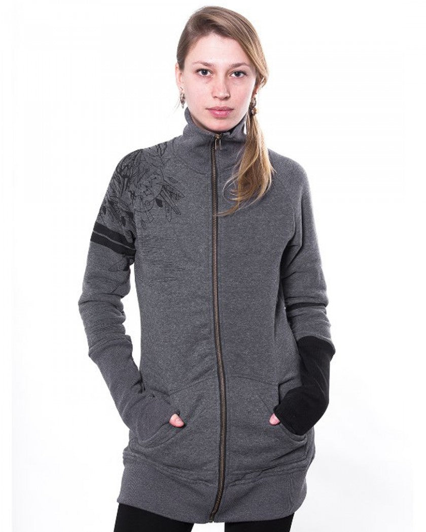 KORMORAN ZIP Hood Sweat In Grey