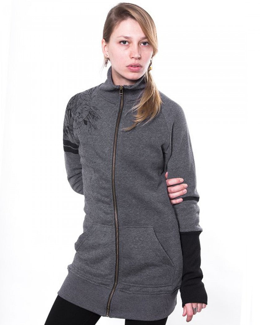 KORMORAN ZIP Hood Sweat In Grey