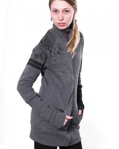 KORMORAN ZIP Hood Sweat In Grey