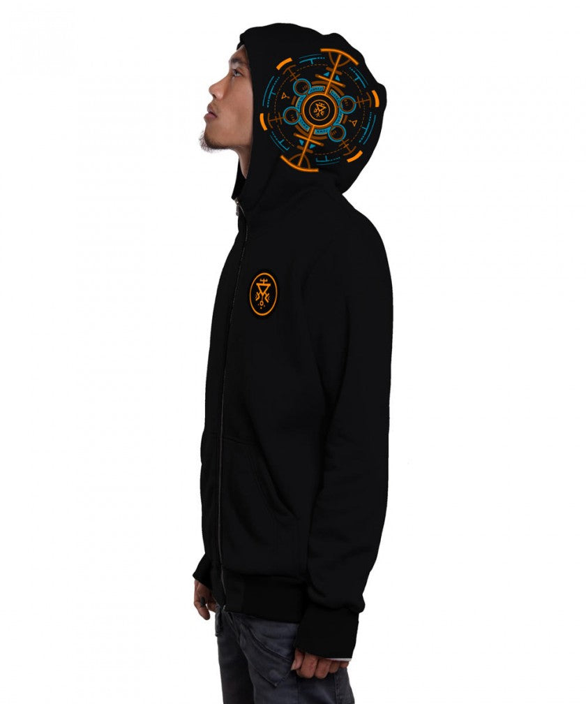 Psychotoad Zipped Hooded Jacket In Black