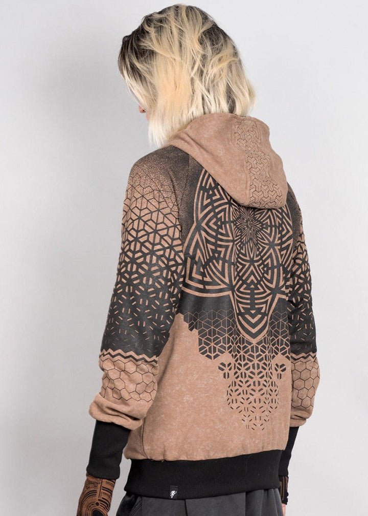 MARK Zipped Hooded Jacket In Beige