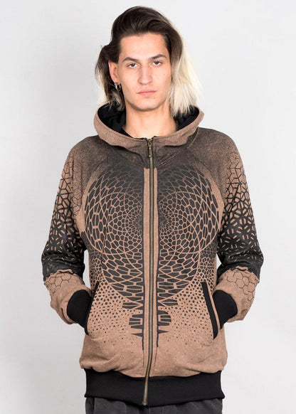 MARK Zipped Hooded Jacket In Beige