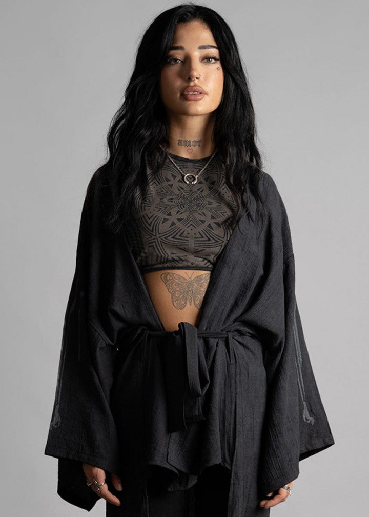 YUKATA Unisex Kimono In Black