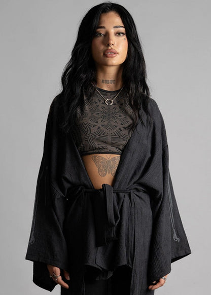 YUKATA Unisex Kimono In Black