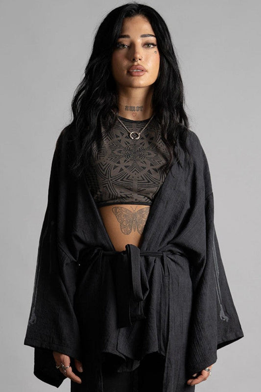 YUKATA Unisex Kimono In Black