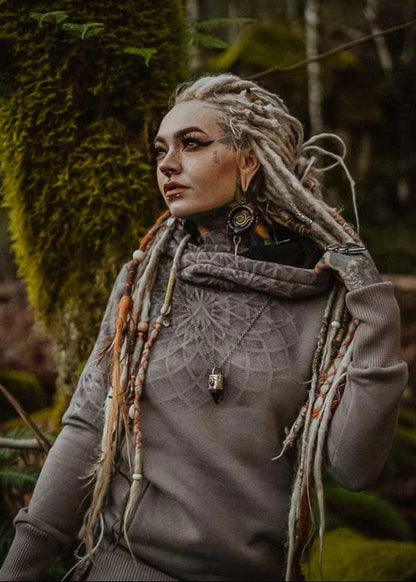 LOTUS Hood Sweat In Beige Mouline