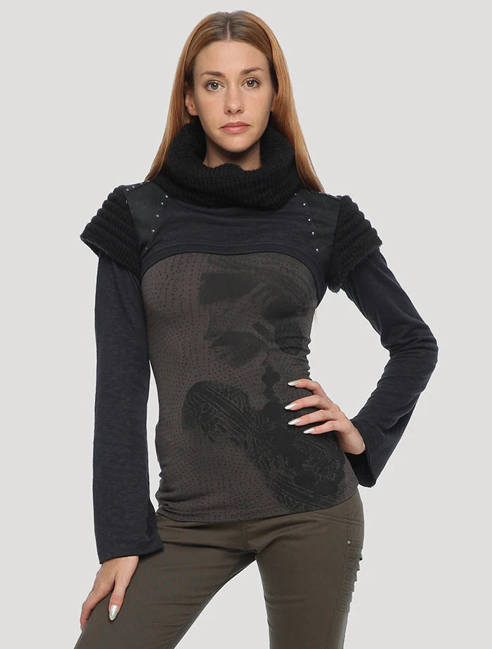 ARMADILLO Vmix Crop Sweater In Black