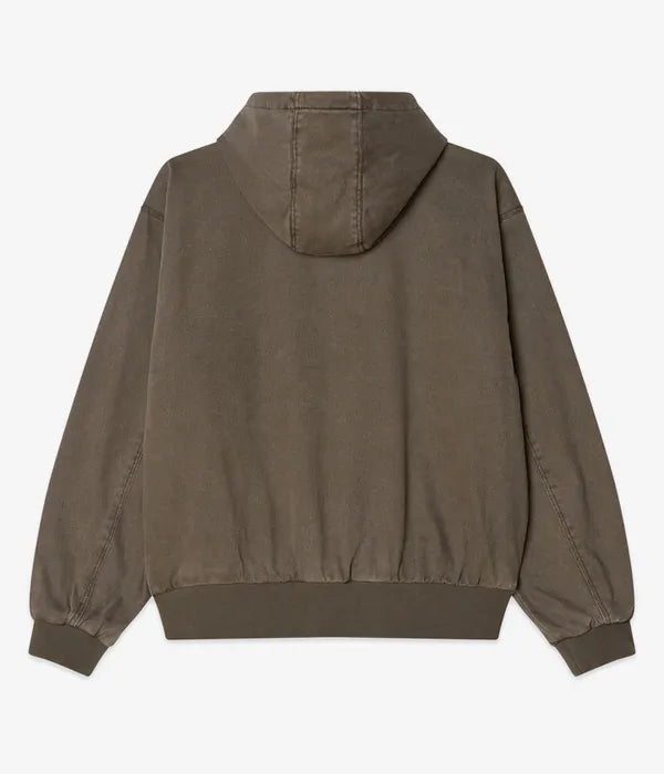 Obey Glen Co-Ord Zip Up Bomber Jacket In Wren Faded Wash