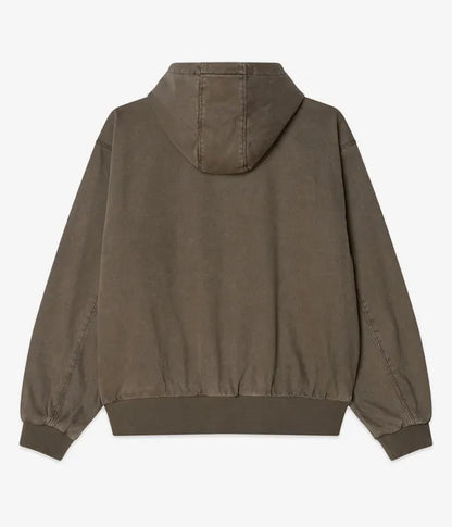 Obey Glen Co-Ord Zip Up Bomber Jacket In Wren Faded Wash