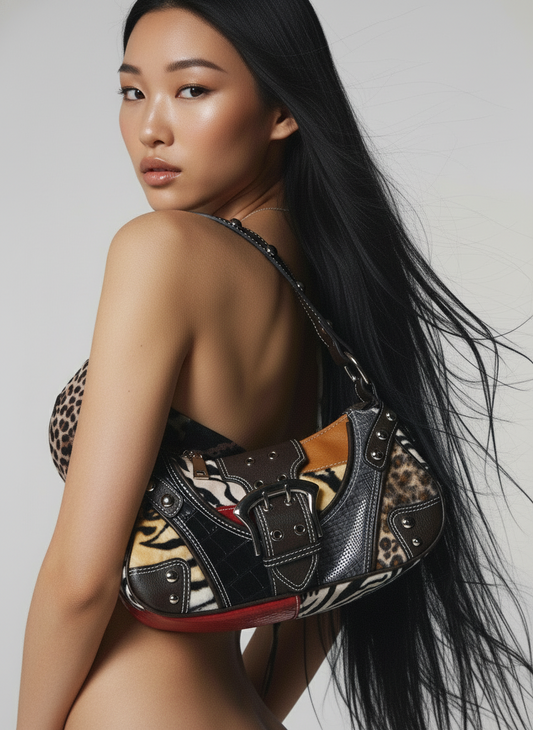 Savage Ways Shoulder Bag – Mixed Animal Patchwork