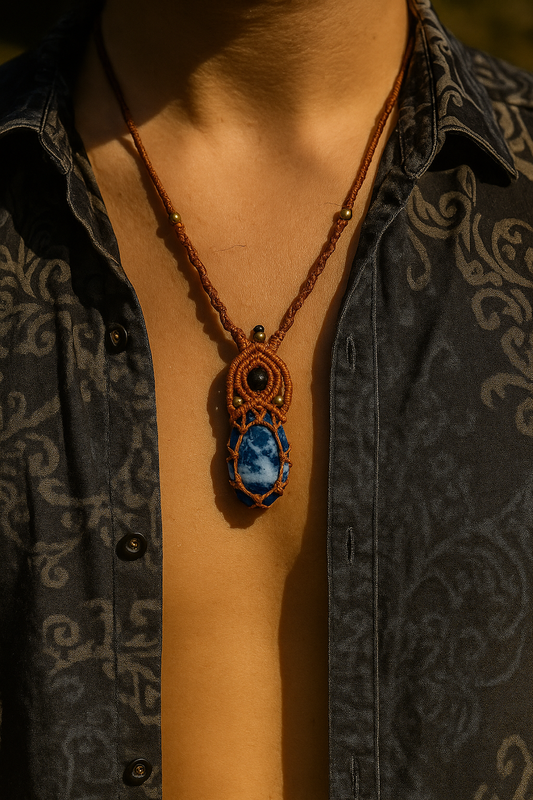 Sodalite Macramé Necklace