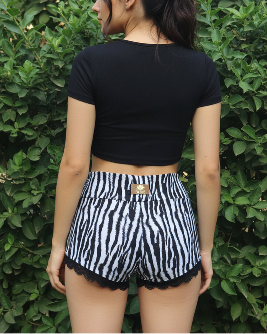 Booty Yoga Shorts in Zebra Print - FINAL SALE !
