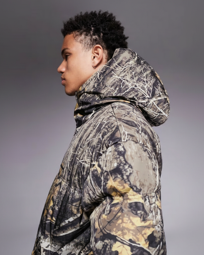 Good For Nothing Puffer Jacket In All Over Real Tree Print