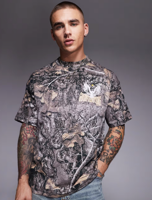 Good For Nothing T-Shirt With Back Print In Camo