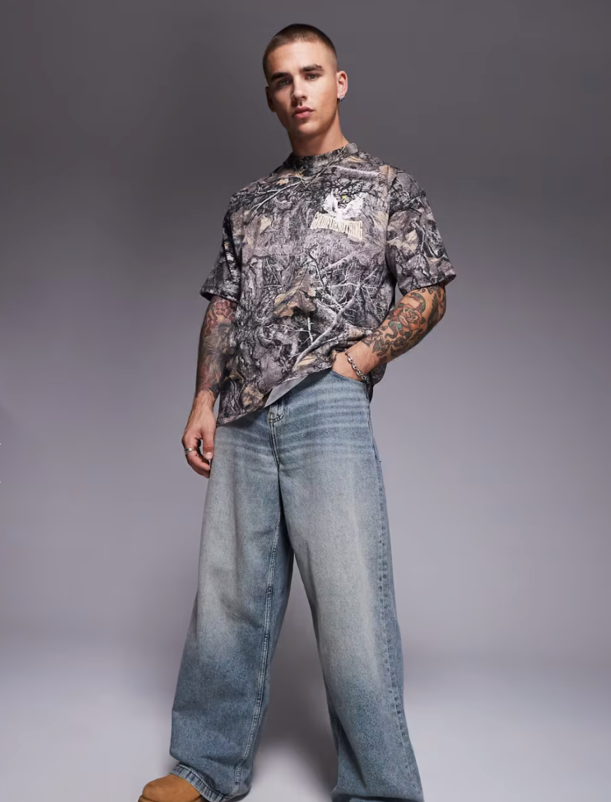 Good For Nothing T-Shirt With Back Print In Camo