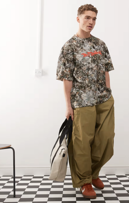Oversized Camo Print T-Shirt In Multi