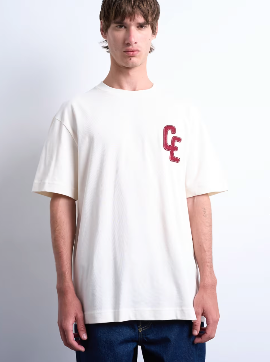 Relaxed Chateau Ermont Applique T-Shirt With Back Print In Ecru