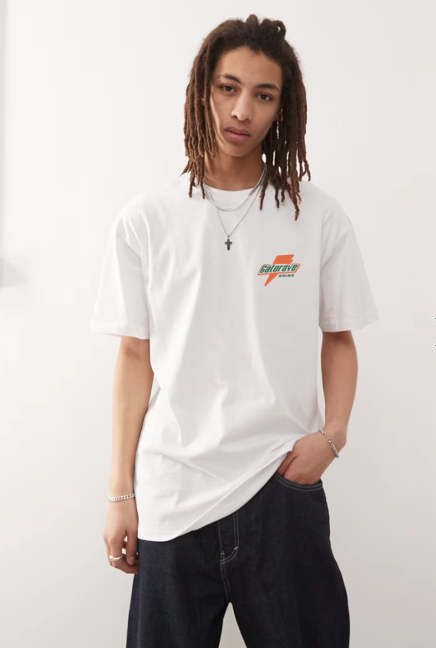 Vertere Berlin Gatorave Back Print Oversized T-Shirt In White