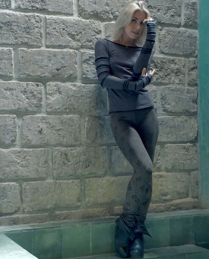 LAMPU SLUB Sweater In Charcoal-Black