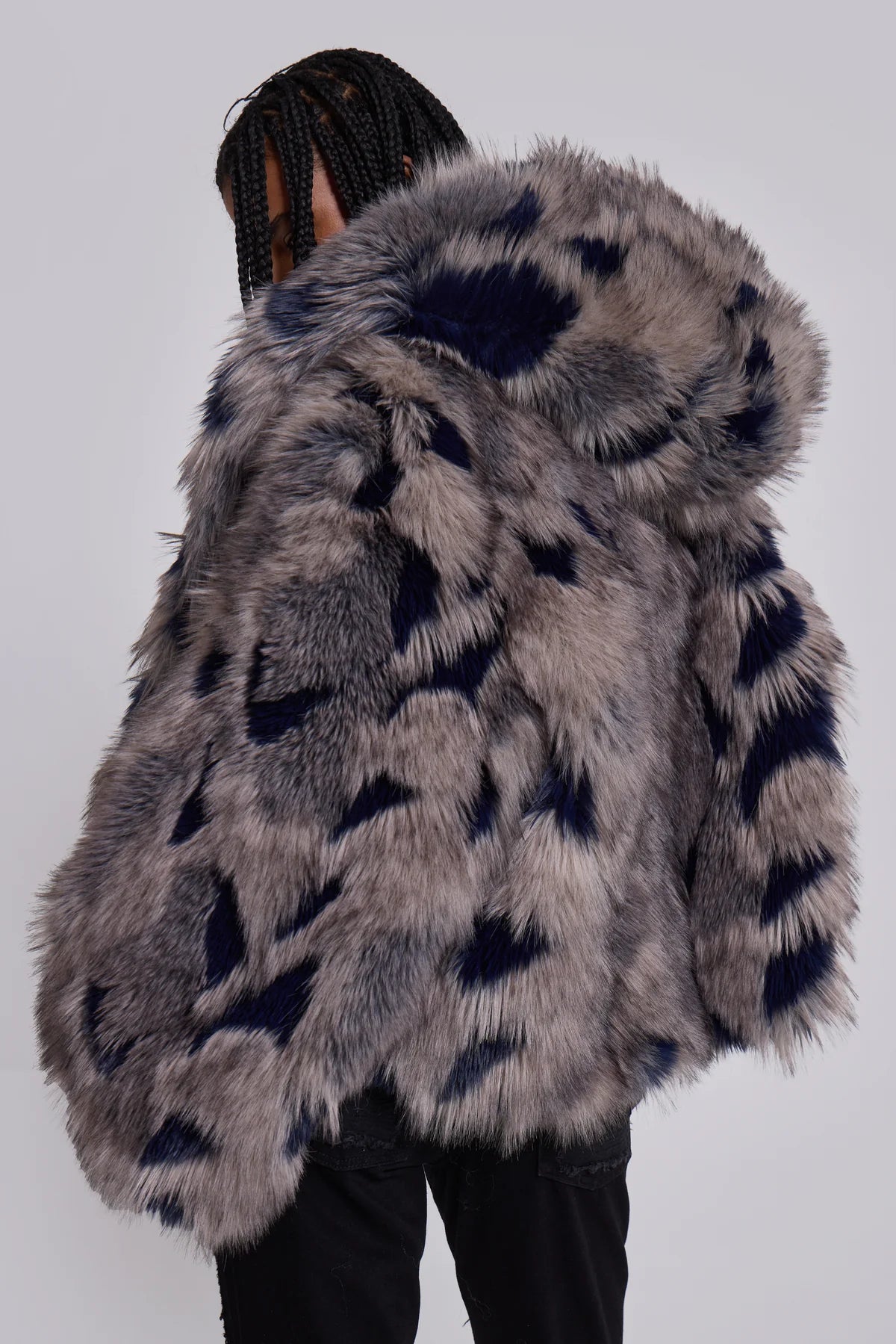 Frost Guardian Faux Fur Coat – Grey