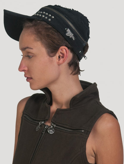 ZIP OFF Open Cap In Black
