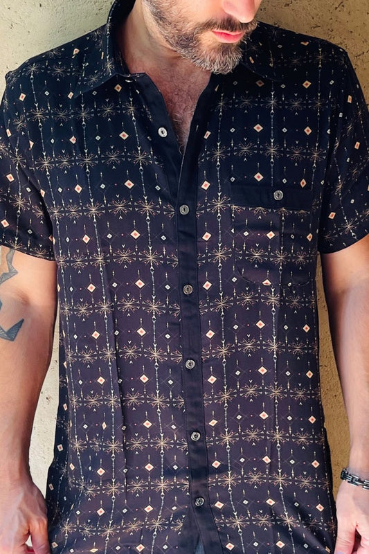 FIREWORKS Button Short Sleeve Shirt