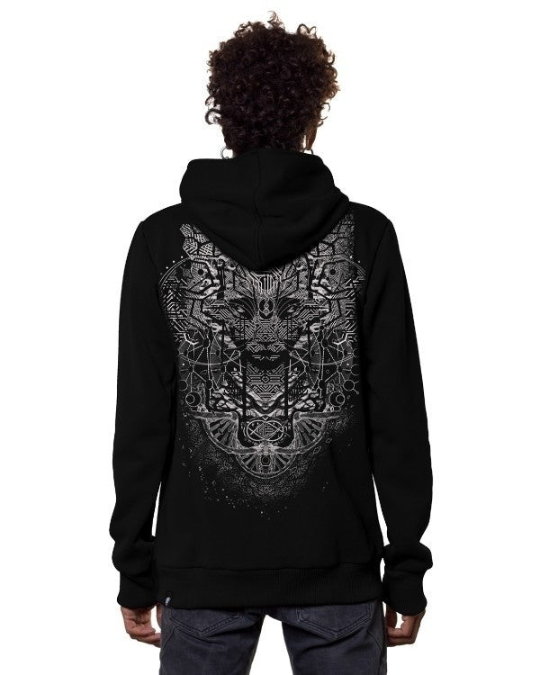 DIGITAL NATURE MAN  Zip Hood In Black