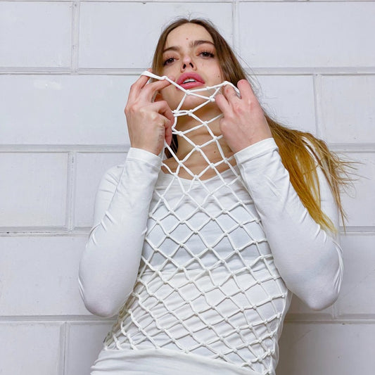 BASKET RMX Long Sleeves Top In White
