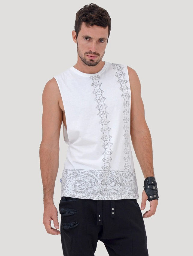 MEMO Sleeveless Tee In White