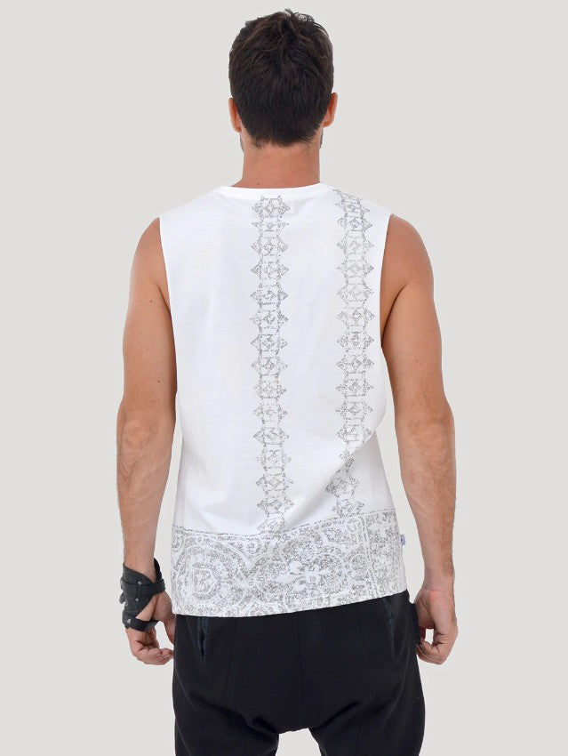 MEMO Sleeveless Tee In White