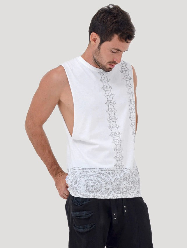 MEMO Sleeveless Tee In White