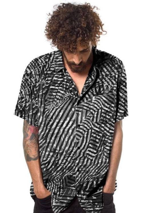 TIGA Unisex Short Sleeve Button Shirt