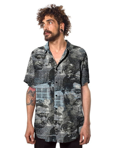 SUMO WAVES Short Sleeve Botton Shirt
