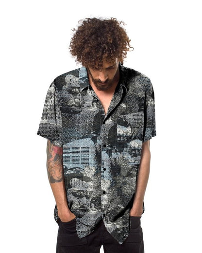 SUMO WAVES Short Sleeve Botton Shirt