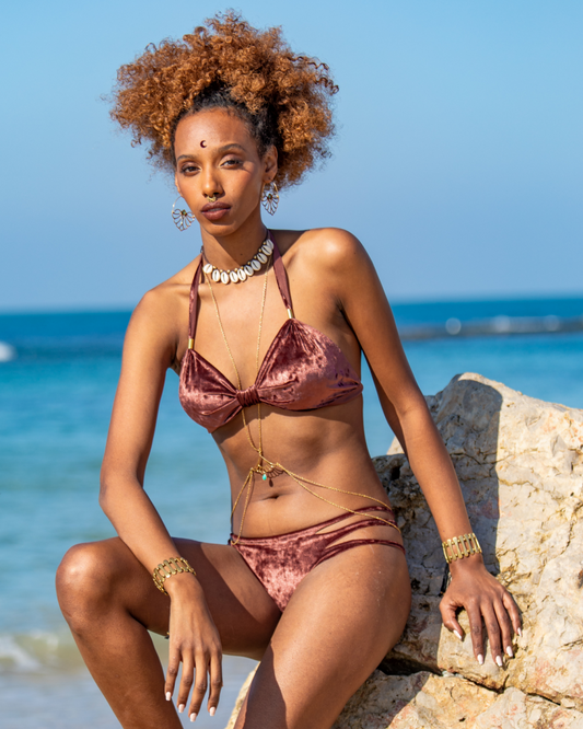 TAUPE VELVET Bikini Set