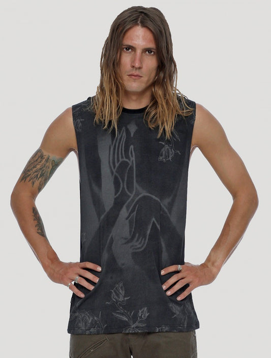 MUDRA Sleeveless Tee In Black