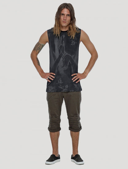 MUDRA Sleeveless Tee In Black