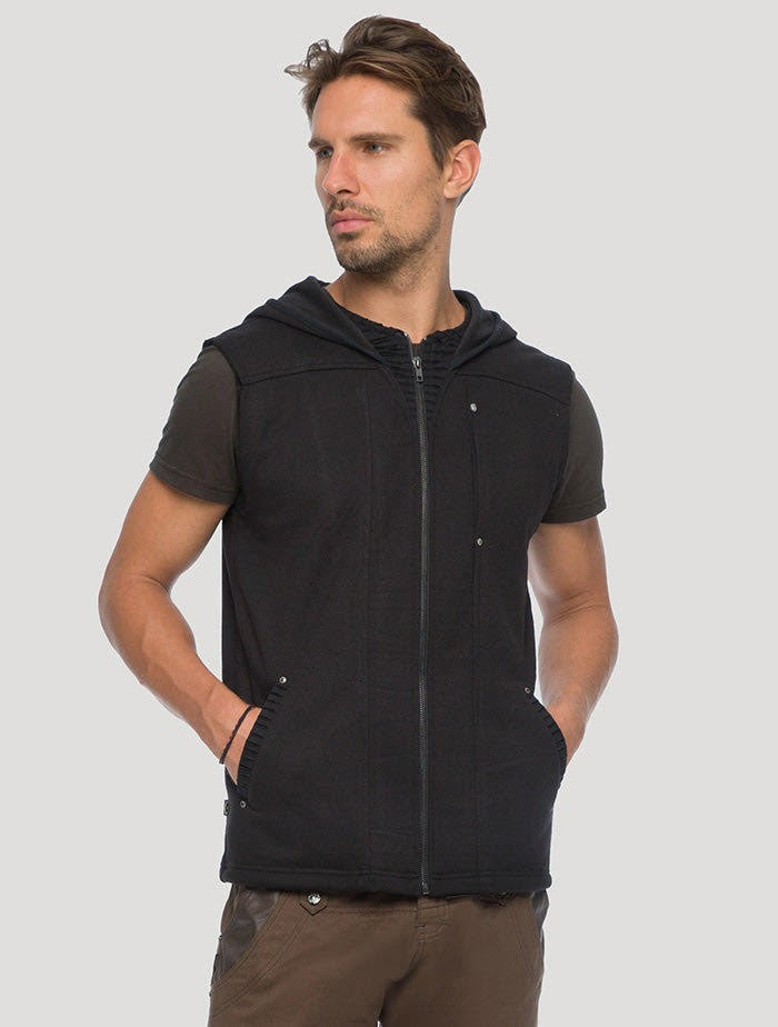 DHARMA Hoodie Vest In Black