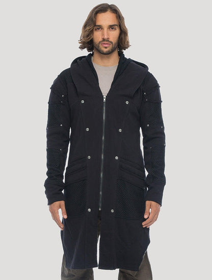 NEO STEAMED Hoodie Coat In Black