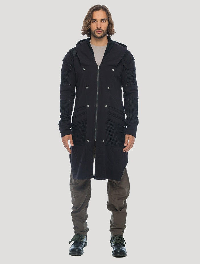 NEO STEAMED Hoodie Coat In Black