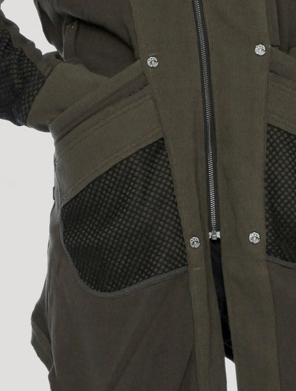 NEO STEAMED Hoodie Coat In Olive